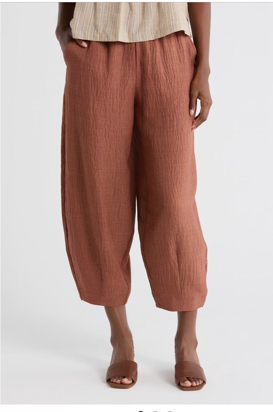 MAX STUDIO Heather Chestnut Drawstring Lantern Pants M